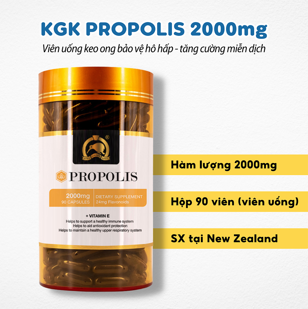 Viên uống tăng sức đề kháng Keo ong KGK Propolis 2000mg